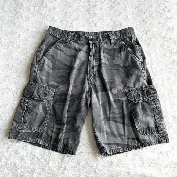 Short Cargo Wrangler Garçon Camouflage Taille 12 Avec Ceinture Ajustable